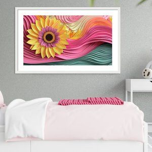 Sunflower Art Print | Sunflower Print for Nursery or Girls' Room | 16"x9"